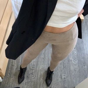 Tan suede leggings